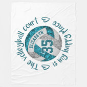 aquamariner, grauer Volleyballplatz Fleecedecke (Vorderseite)