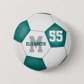 aquamariner Graufußball personalisiert Button (Vorderseite)