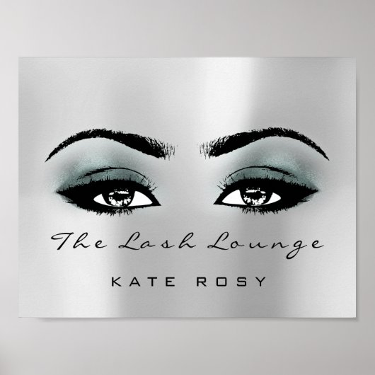 Aquamariner Grauname Makeup Artist Beauty Studio L Poster (Vorne)