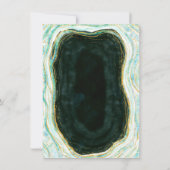 Aquamariner Green & Gold Agate Marble Junggeselinn Einladung (Rückseite)