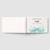 Aquamariner Grüncreme-Geburtstag Gästebuch (Voll)