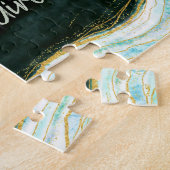 Aquamariner grüner Agate Rock ist unser Blumenmädc Puzzle (Seite)