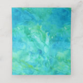 Aquamariner, grüner Aquarellbaum Platzkarte (Innenseite Aufgefaltet)