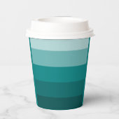 Aquamariner grüner blauer Farbblock Monogramm Stil Pappbecher (Rückseite)