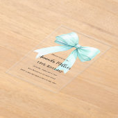 Aquamariner grüner Bogen, eleganter, klarer Geburt Acryleinladungen (Ablage )