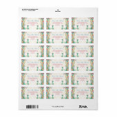 Aquamariner grüner Cerealien Blumenpfau personalis Adressaufkleber (Vorne)