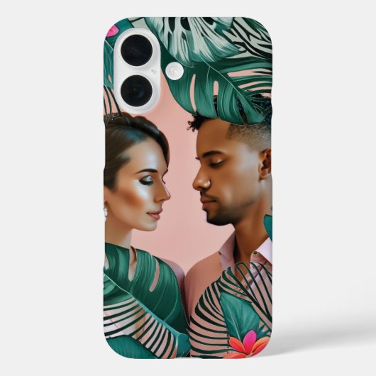 Aquamariner Grüner Dschungel Blätter Tropisches El Case-Mate iPhone Hülle (Rückseite)