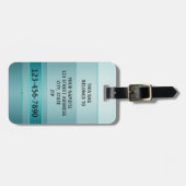 Aquamariner, grüner, gestreifter Gepäckträger Gepäckanhänger (Vorderseite horizontal)