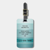 Aquamariner, grüner, gestreifter Gepäckträger Gepäckanhänger (Vorderseite vertikal)