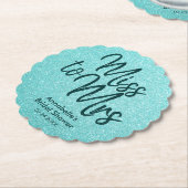 Aquamariner Grüner Glitzer Glam Miss zu Frau Braut Untersetzer (angewinkelt)