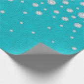 Aquamariner grüner Glitzer mit Diamanten Geschenkpapier (Ecke)
