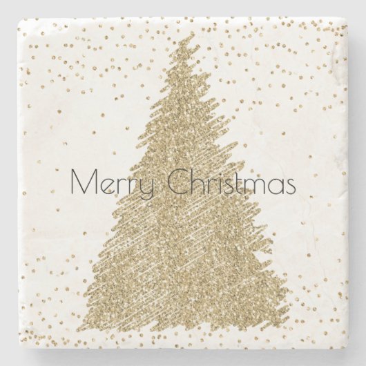 Aquamariner Grüner Glitzer Sparkle Weihnachtsbaum Steinuntersetzer (Vorderseite)