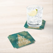 Aquamariner Grüner Glitzer Sparkle Weihnachtsbaum Untersetzer (Vor Ort)