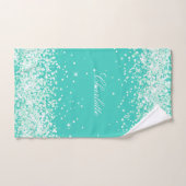 Aquamariner grüner Glitzer Staubbad Handtuchhalter Badhandtuch Set (Handtuch)