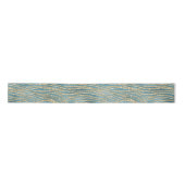 Aquamariner grüner Glitzer Zebra Print  Satinband (Vorderseite)