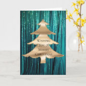 Aquamariner grüner Goldklingelbaum Karte (Gelbe Blume)