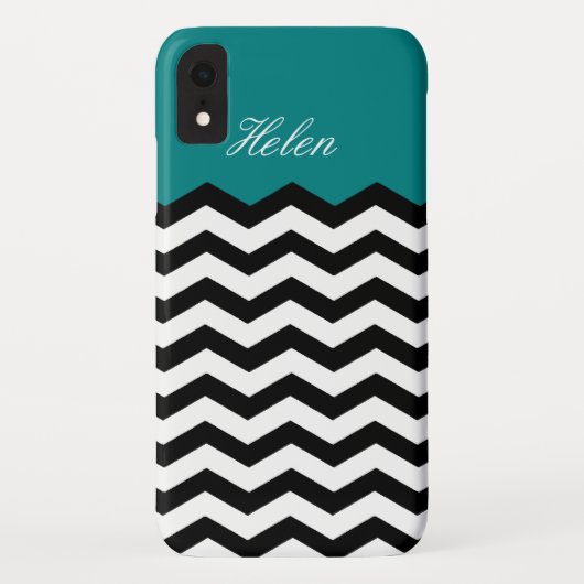 Aquamariner grüner Individuelle Name / Schwarz und Case-Mate iPhone Hülle (Rückseite)