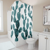 Aquamariner grüner Kaktus Duschvorhang (Beispiel)