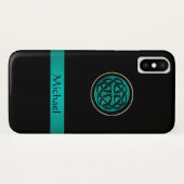 Aquamariner grüner keltischer Knoten iPhone X Case-Mate iPhone Hülle (Rückseite (Horizontal))