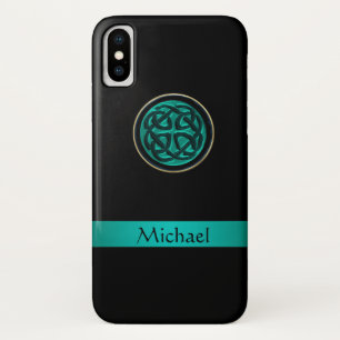Aquamariner grüner keltischer Knoten iPhone X Case-Mate iPhone Hülle