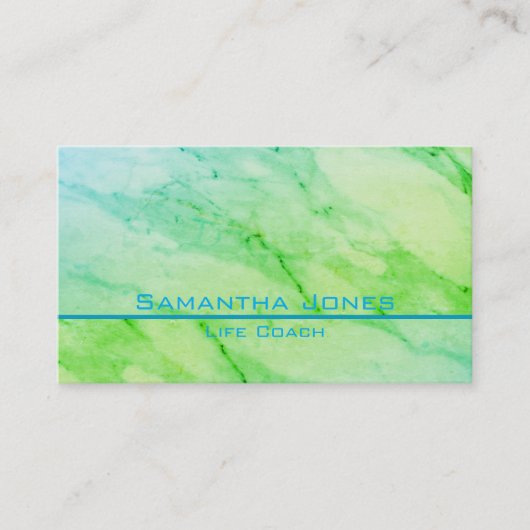 Aquamariner grüner Marmor, abstrakte Wasserfarbe Visitenkarte (Vorderseite)