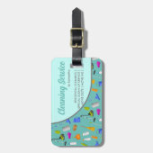 Aquamariner grüner MinimalHausreinigungsservice Gepäckanhänger (Vorderseite vertikal)