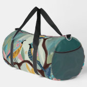 Aquamariner grüner, moderner farbiger Vogel Duffle Bag (Rechte Ecke)