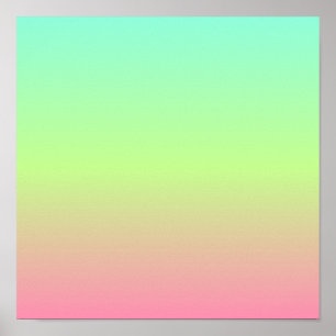 Aquamariner grüner rosa Farbverlauf Unschärfe im H Poster