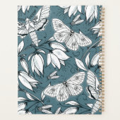 Aquamariner grüner Schmetterling Mit Monogramm Planer (Rückseite)