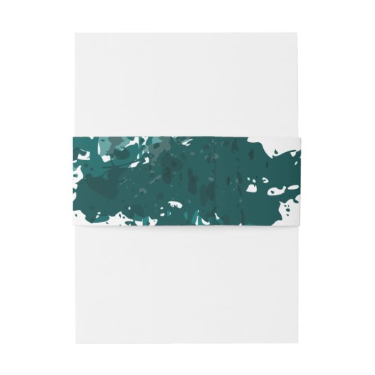 Aquamariner grüner Spritzer - Bauchband Einladungsbanderole (Rückseitenbeispiel)