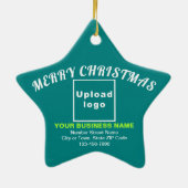 Aquamariner Grüner Star Keramik Ornament (Hinten)