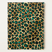 Aquamariner grüner und goldfarbener Leopard Pinsel Planer (Rückseite)