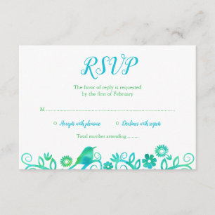 Aquamariner Grüner Wasserbaum UAWG RSVP Karte