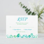 Aquamariner Grüner Wasserbaum UAWG RSVP Karte (Stehend Vorderseite)