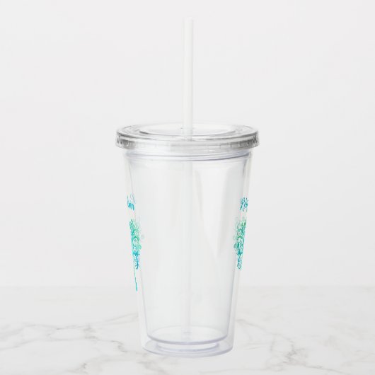 Aquamariner grüner Watercolor-Baum des Acryltrinkbecher (Rechts)