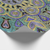 Aquamariner grünes Goldlila PentagramMandala Geschenkpapier (Ecke)