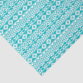 Aquamariner Grunge-aztekisches Stammes- Muster Seidenpapier (Ausschnitt)