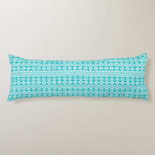 Aquamariner Grunge-aztekisches Stammes- Muster Seitenschläferkissen