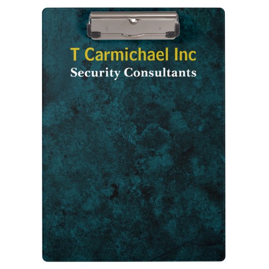 Aquamariner Grunge-Marmoreffekt Klemmbrett (Vorderseite)