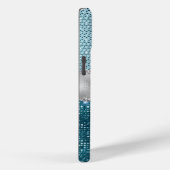 Aquamariner, gürtelgrüner Glitzer silber Monogramm Case-Mate iPhone Hülle (Rückseite / Rechts)