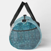 Aquamariner, gürtelgrüner Glitzer silber Monogramm Duffle Bag (Rechts)