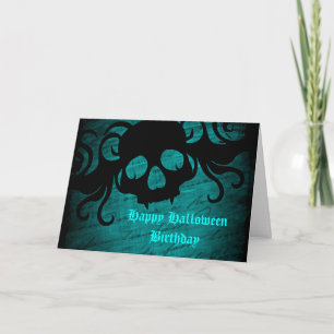 Aquamariner Halloween-Geburtstag Karte