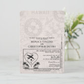Aquamariner Hawaii Pass Einladung zur Hochzeit (Stehend Vorderseite)