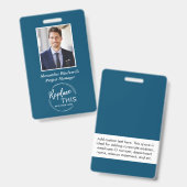 Aquamariner Headshot für Mitarbeiter mit benutzerd Ausweis (Vorder- & Rückseite)