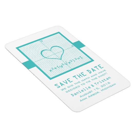 Aquamariner Heart Math Graph Speichern des Datumsf Magnet (Rechte Seite)