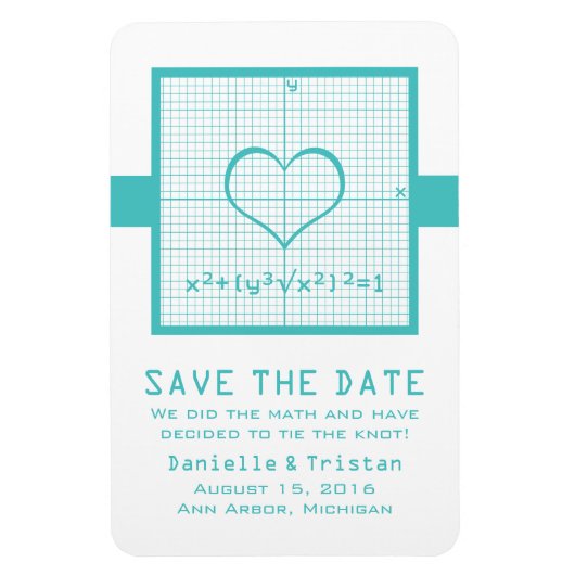 Aquamariner Heart Math Graph Speichern des Datumsf Magnet (Vertikal)