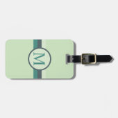 Aquamariner, heller, blauer Farbblock mit  hellwei Gepäckanhänger (Vorderseite horizontal)