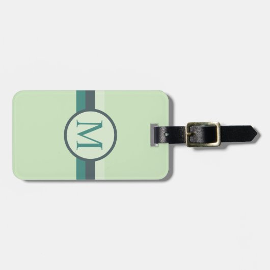 Aquamariner, heller, blauer Farbblock mit  hellwei Gepäckanhänger (Vorderseite horizontal)