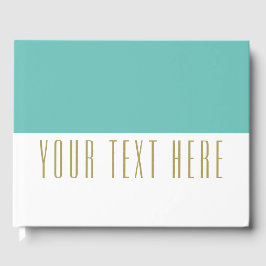 Aquamariner heller Farbblock auf weißem Text Gästebuch