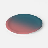 Aquamariner, heller Korallenrosa-Farbverlauf Pappteller (Schrägansicht)